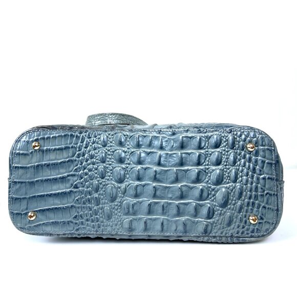 Brahmin Gray- Blue Croc-Embossed Tote - Picture 11 of 16